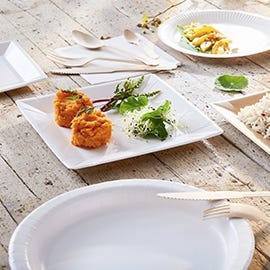 Assiette en plastique 22 cm réutilisable (Pack 100 unités)