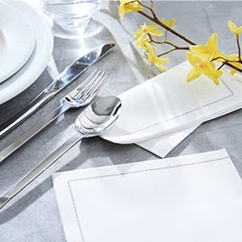 Serviette de table papier en papier sec, effet tissu - serviettes en papier  de table jetables en matériau durable et pratique - paquet de 50 pièces