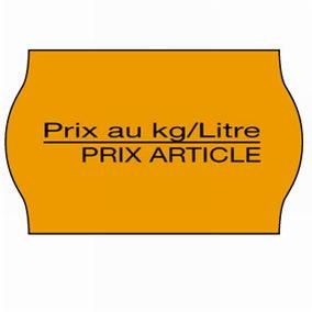 Etiquette meto format 26 x16 mm - orange prx/kg/l- x 43 200