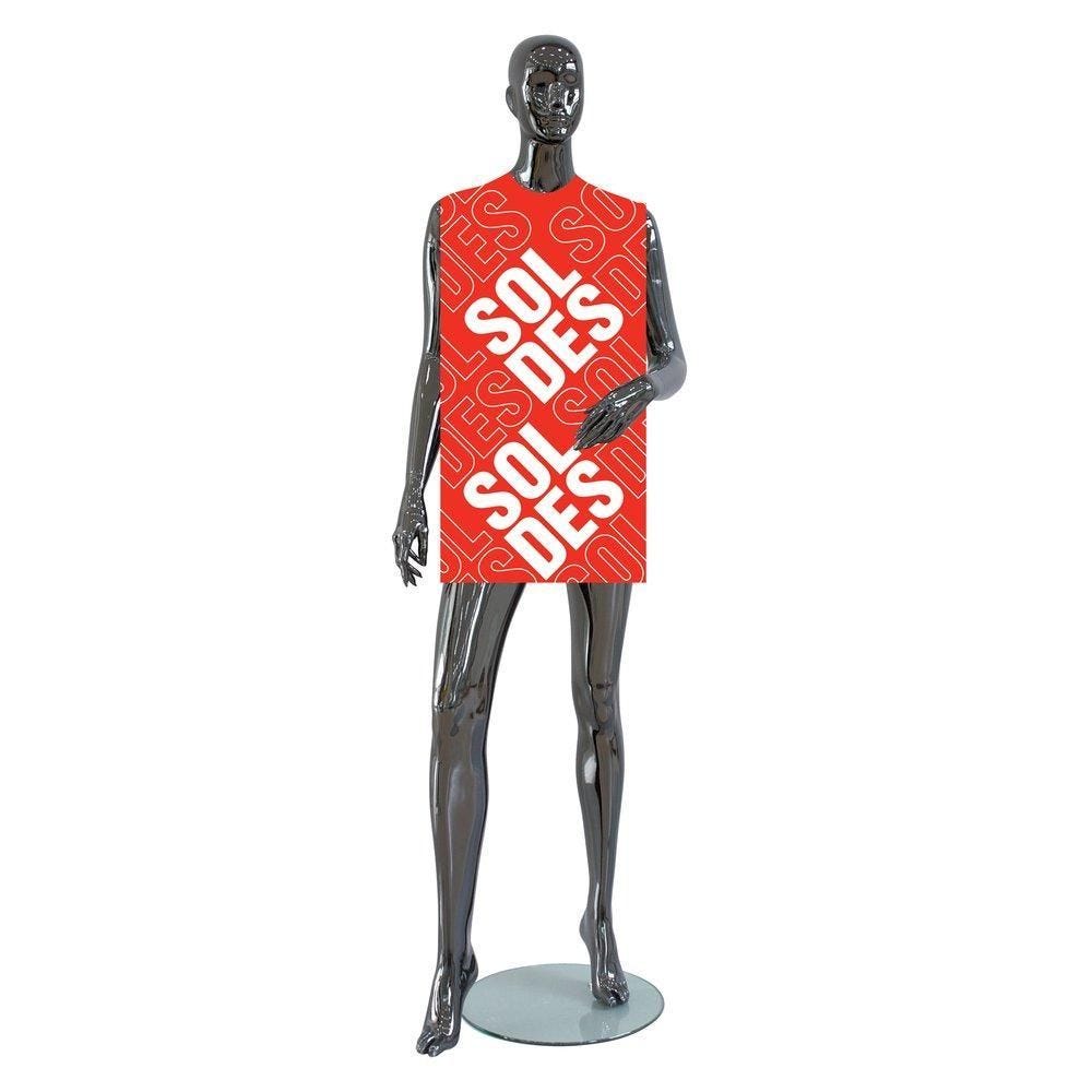 Affiche mannequin soldes 40x172 cm rouge Affiche mannequin soldes 40x172 cm rouge