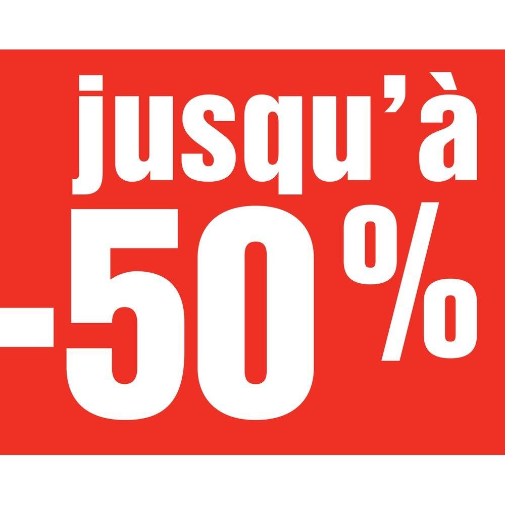 Affiche jusqu'à - 50 % 80x60 cm rouge Affiche jusqu'à - 50 % 80x60 cm rouge