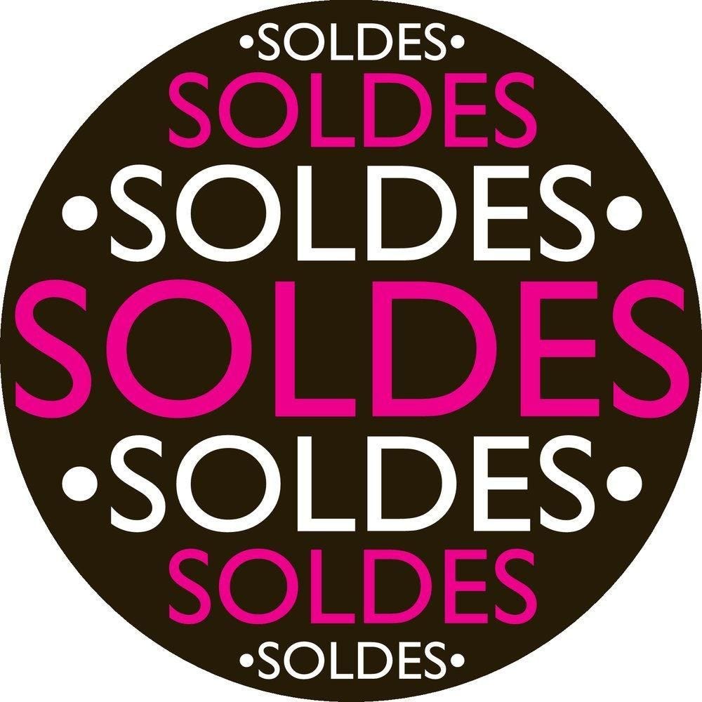 Affiche ronde soldes Elégant noire D.60 cm recto Affiche ronde soldes Elégant noire D.60 cm recto