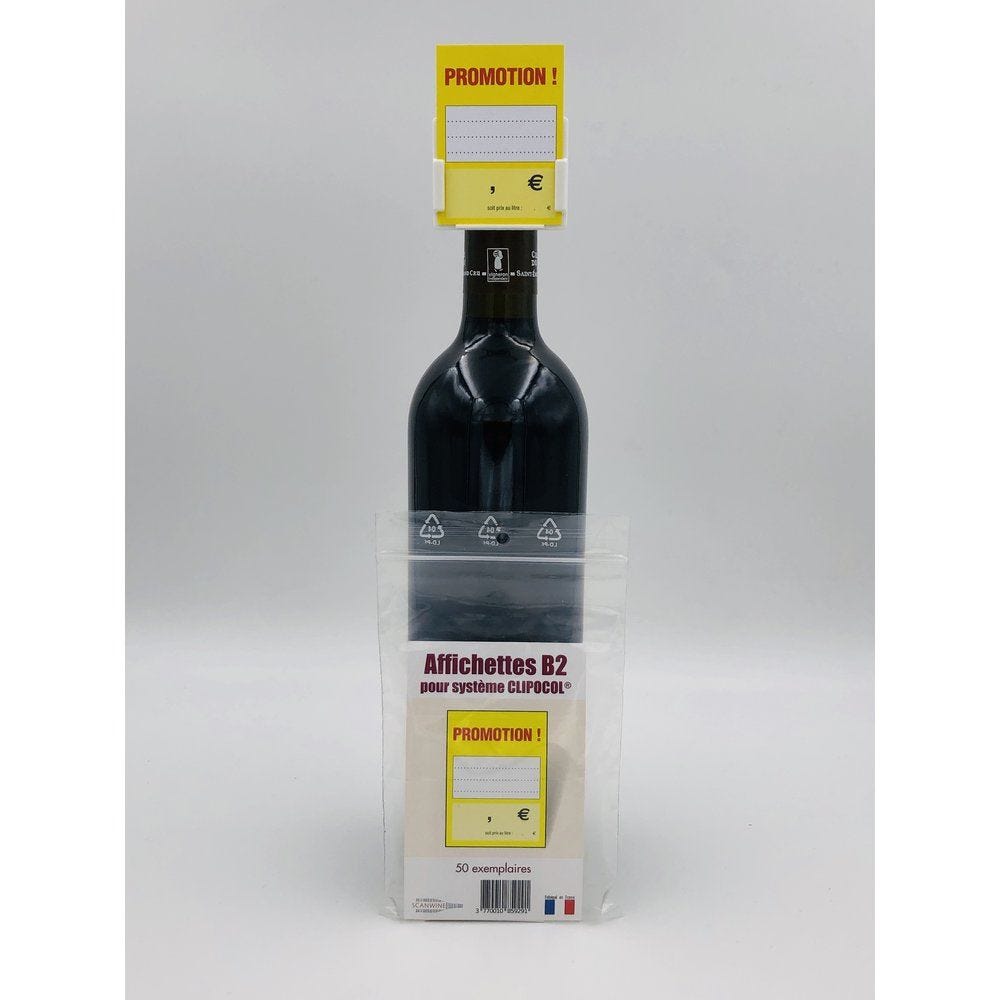 Affichettes bouteille pour Clipocol Promotion 4,8x6,5cm - par 50 Affichettes bouteille pour Clipocol Promotion 4,8x6,5cm - par 50