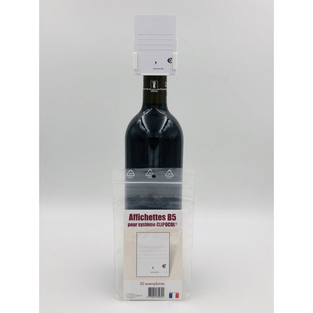 Affichettes bouteille pour Clipocol Standart 4,8x6,5cm - par 50 Affichettes bouteille pour Clipocol Standart 4,8x6,5cm - par 50
