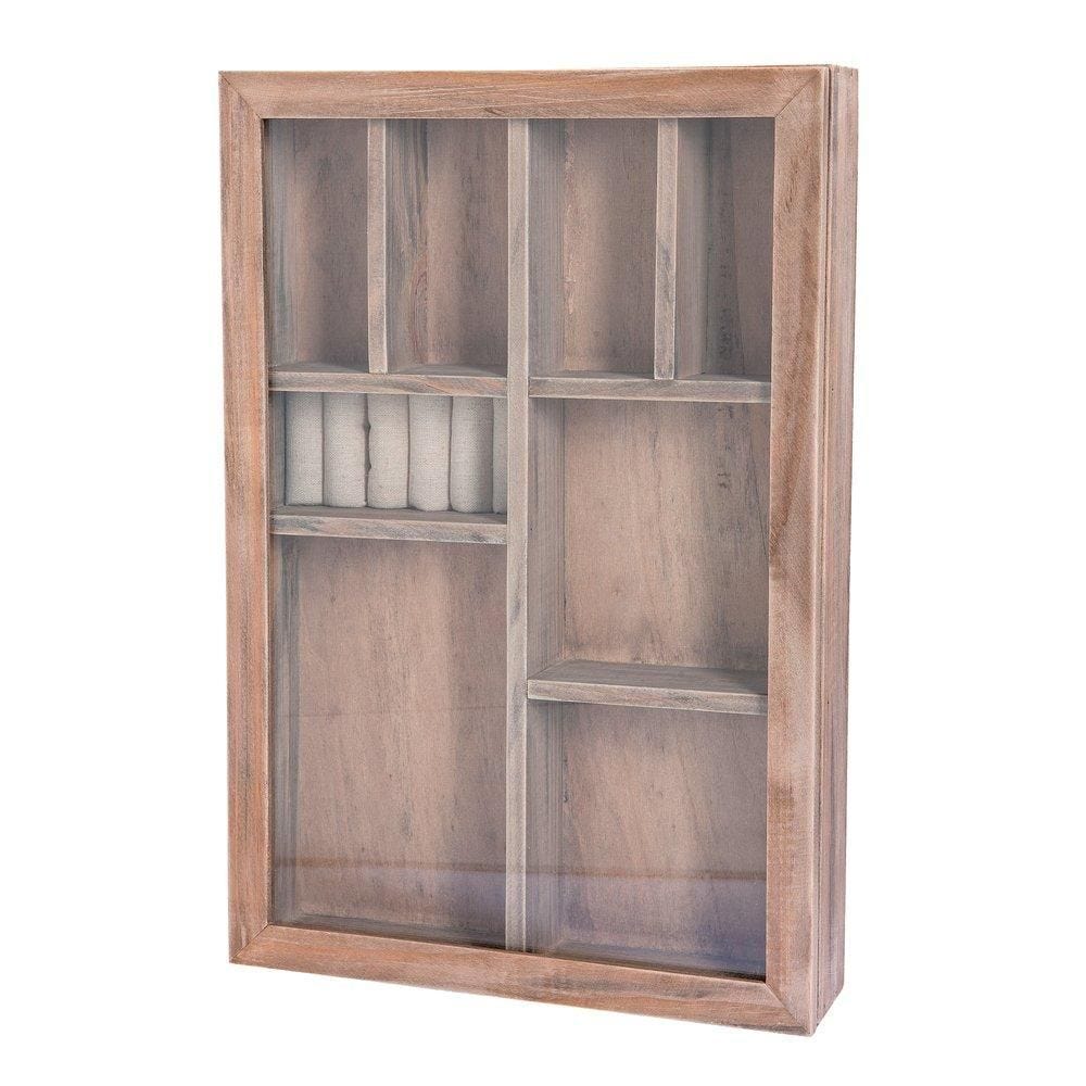 Boite bijoux bois naturel avec compartiments et couvercle L40 x P27 x H6cm Boite bijoux bois naturel avec compartiments et couvercle L40 x P27 x H6cm
