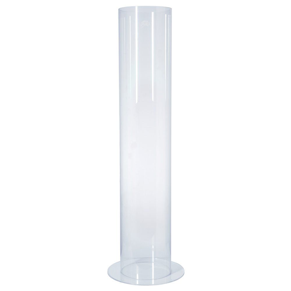 Bac de présentation plexi rond + porte affiche Ø20xH100cm Bac de présentation plexi rond + porte affiche Ø20xH100cm