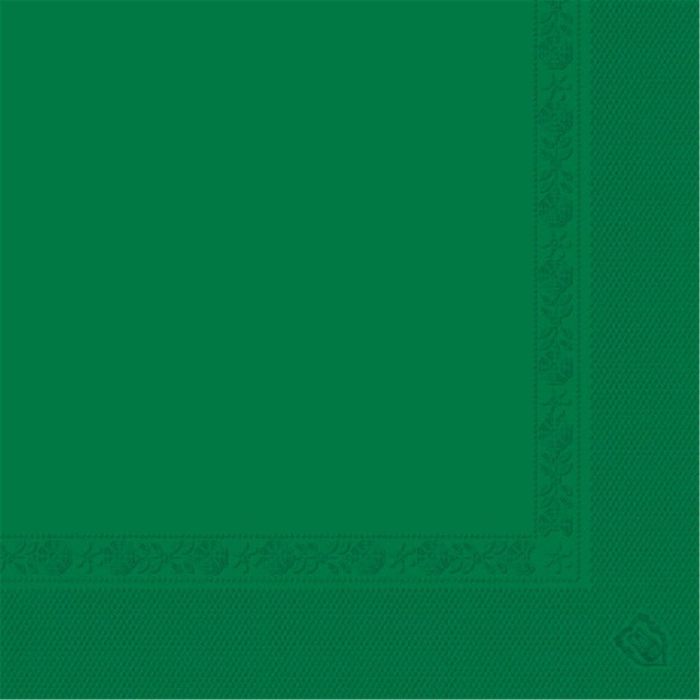 Serviette ouate 2 plis vert sapin avec bord en relief 39x39cm - par 1600
