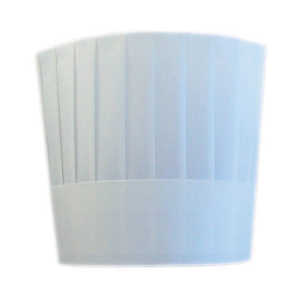 Toque ajustable classique en papier tissu blanc H 23cm par 10