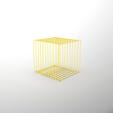 Cube en grille jaune 40x40cm - Diamètre du fil 6mm