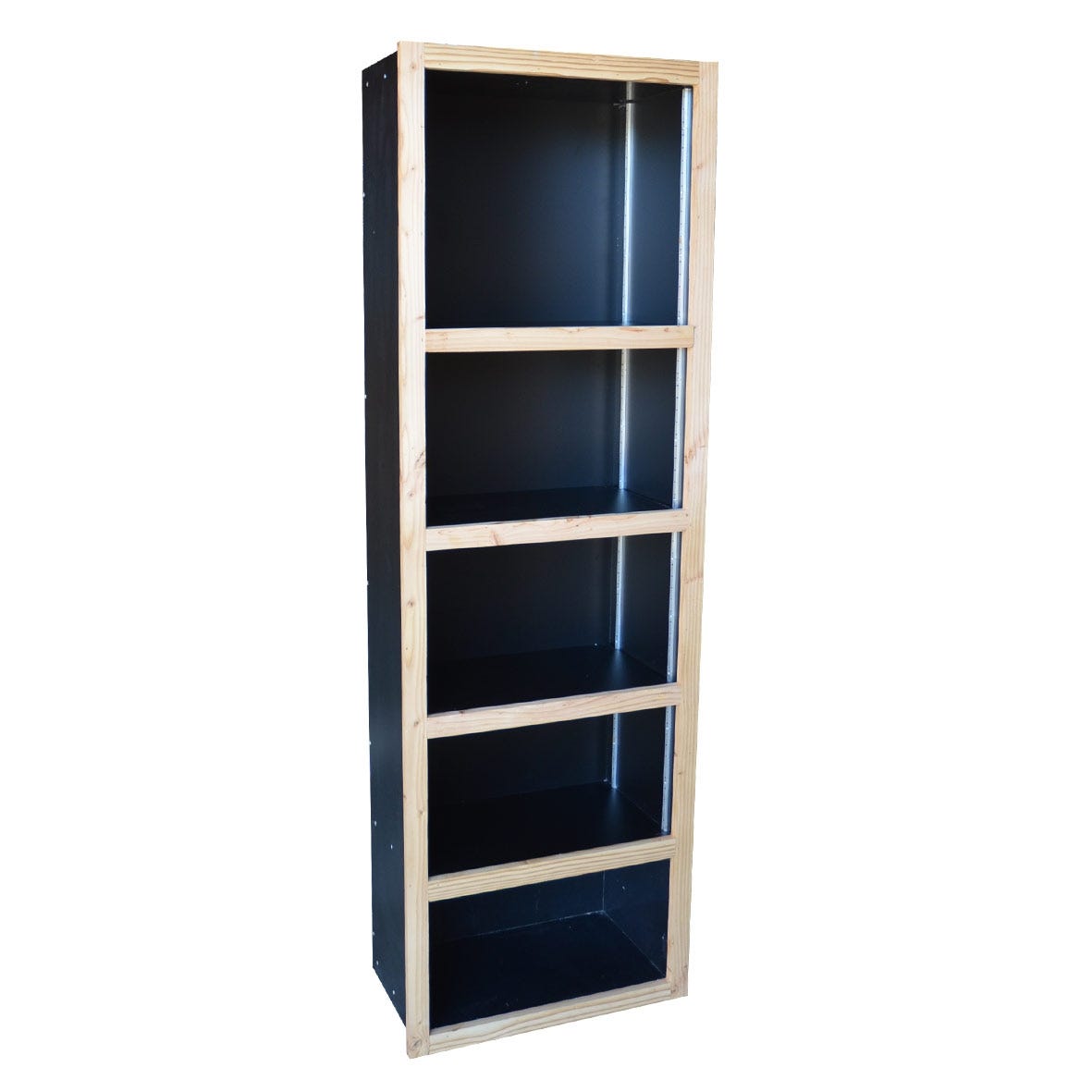 Armoire étroite noire + habillage bois massif clair 60x37x200cm Armoire étroite noire + habillage bois massif clair 60x37x200cm