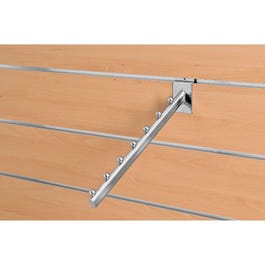 Bras incliné L36cm pour fond rainuré - tube ovale 25x12mm avec 7 boules - chromé Bras incliné L36cm pour fond rainuré - tube ovale 25x12mm avec 7 boules - chromé