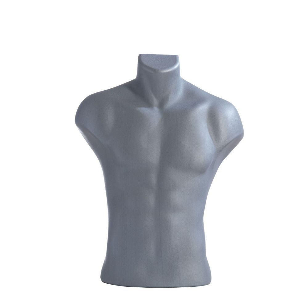 Buste homme gris pour poser L49 x P19 x H60cm Buste homme gris pour poser L49 x P19 x H60cm