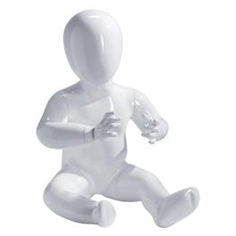 Mannequin enfant assis 6mois/1an blanc laqué Mannequin enfant assis 6mois/1an blanc laqué