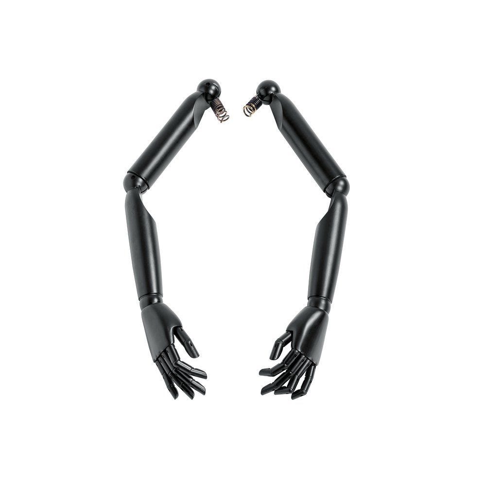 Bras articulés femme bois noir pour mannequin et buste vintage - la paire Bras articulés femme bois noir pour mannequin et buste vintage - la paire