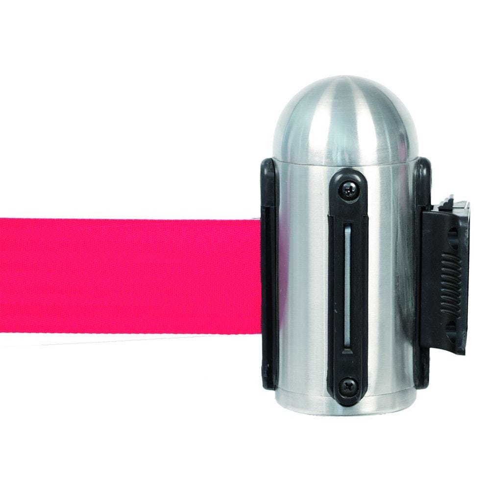 Accroche murale avec corde rétractable rouge 2.10m Accroche murale avec corde rétractable rouge 2.10m