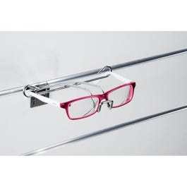Support lunettes pour fond rainuré - L23xP18xH13cm - chromé Support lunettes pour fond rainuré - L23xP18xH13cm - chromé