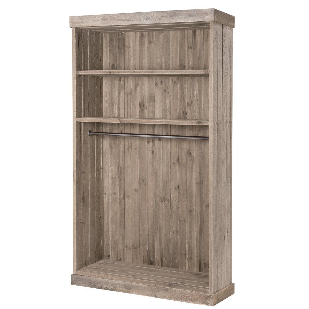 Armoire Héritage pin vieilli massif tablettes etpenderie L120 x P45 x H200 cm Armoire Héritage pin vieilli massif tablettes etpenderie L120 x P45 x H200 cm