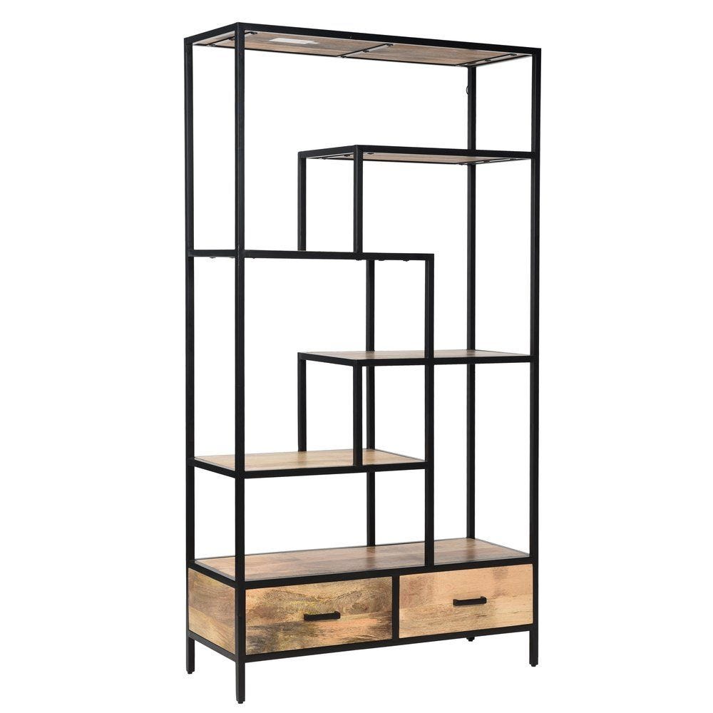 Etagère Portland 2 tiroirs L96 x P36 x H178 cm Etagère Portland 2 tiroirs L96 x P36 x H178 cm