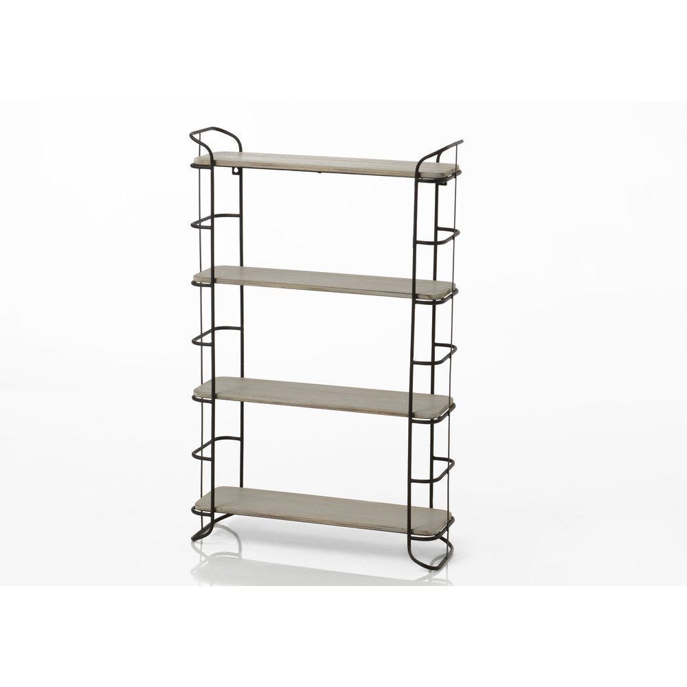 Etagère metal et bois 4 niveaux 50x16x80cm Etagère metal et bois 4 niveaux 50x16x80cm