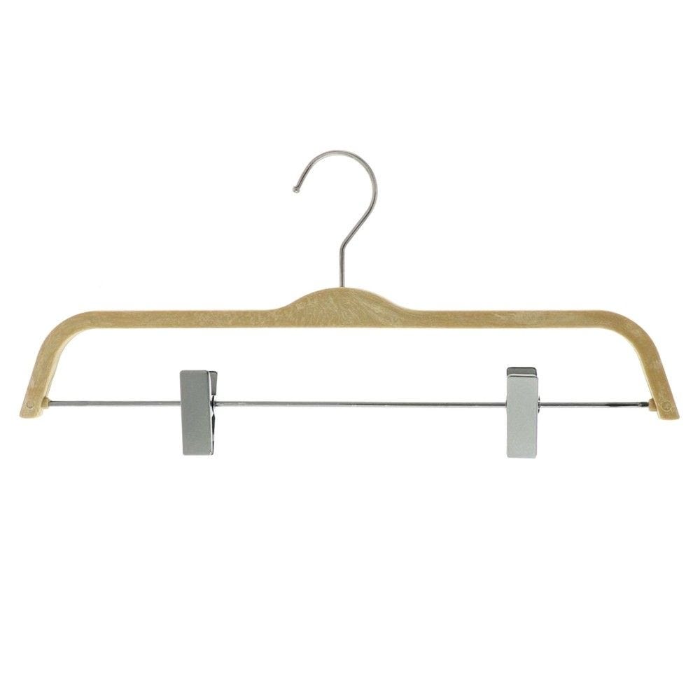 Cintre à pinces en melamine resine effet bois naturel L37cm - par 20 Cintre à pinces en melamine resine effet bois naturel L37cm - par 20