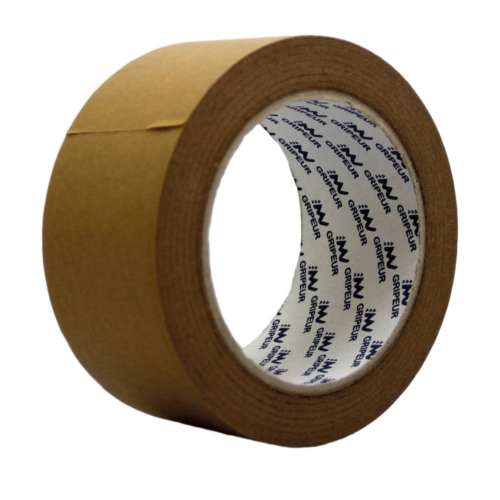 Adhésif papier havane longueur du rouleau 50m x 50mm - par 6 Adhésif papier havane longueur du rouleau 50m x 50mm - par 6