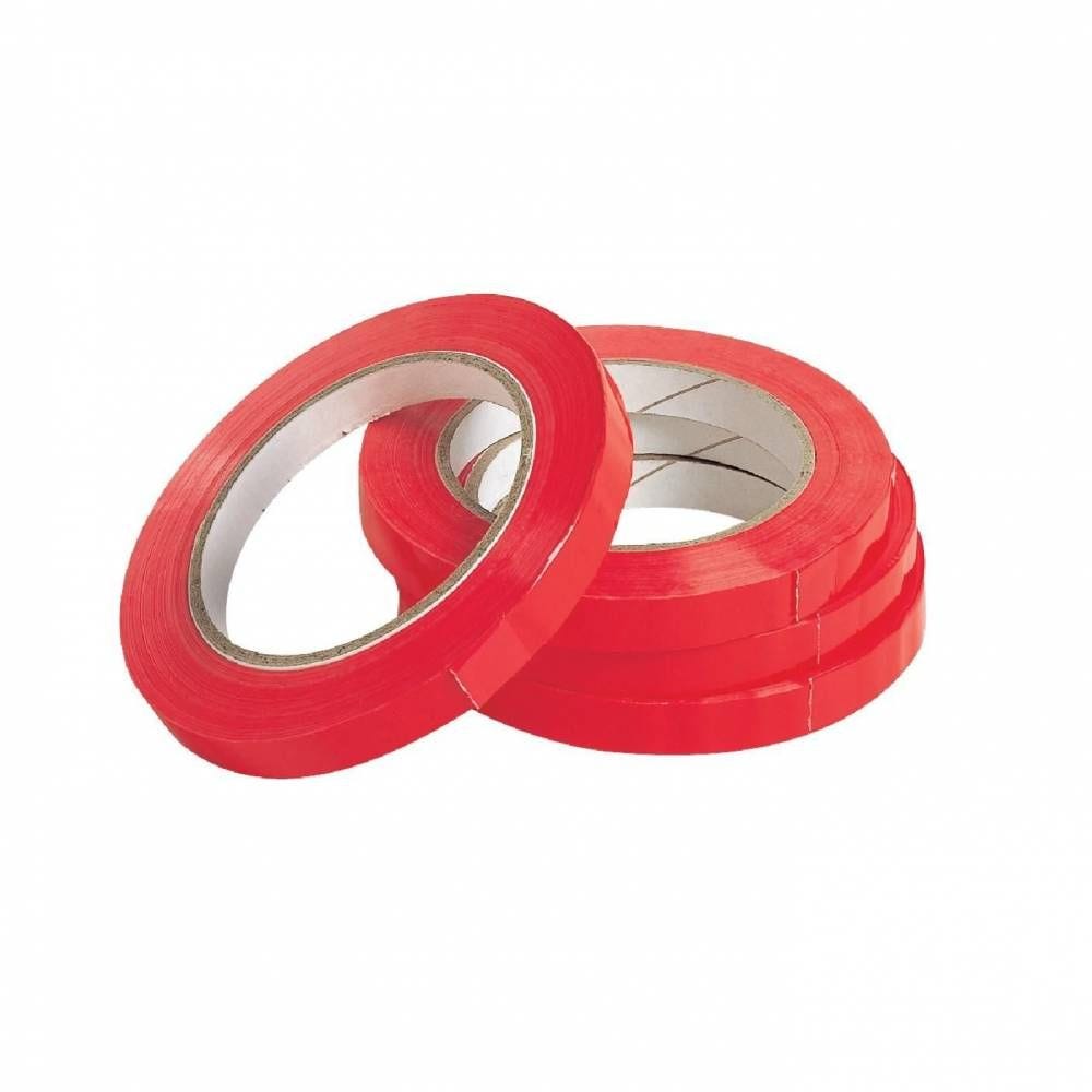 Adhésif rouge 100m x 12mm pour scelleuse - par 12 Adhésif rouge 100m x 12mm pour scelleuse - par 12