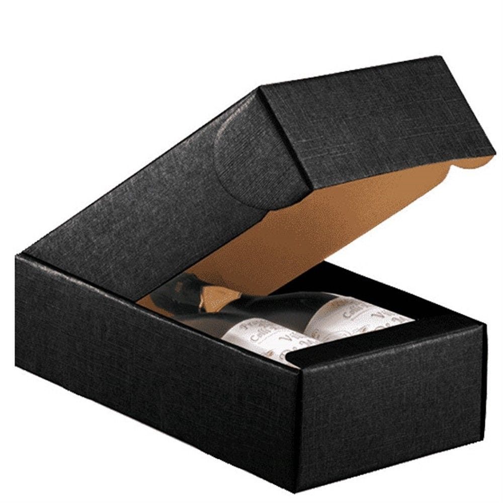 Coffret 2 bouteilles carton noir 34x18,5x9cm - par 30 Coffret 2 bouteilles carton noir 34x18,5x9cm - par 30