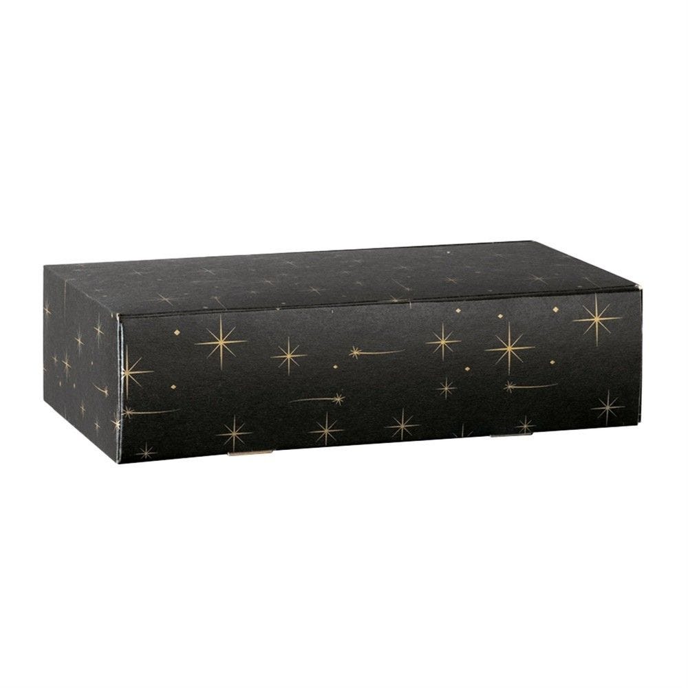 Coffret 2 bouteilles carton noir motif constellation 34x18,5x9cm - par 30 Coffret 2 bouteilles carton noir motif constellation 34x18,5x9cm - par 30