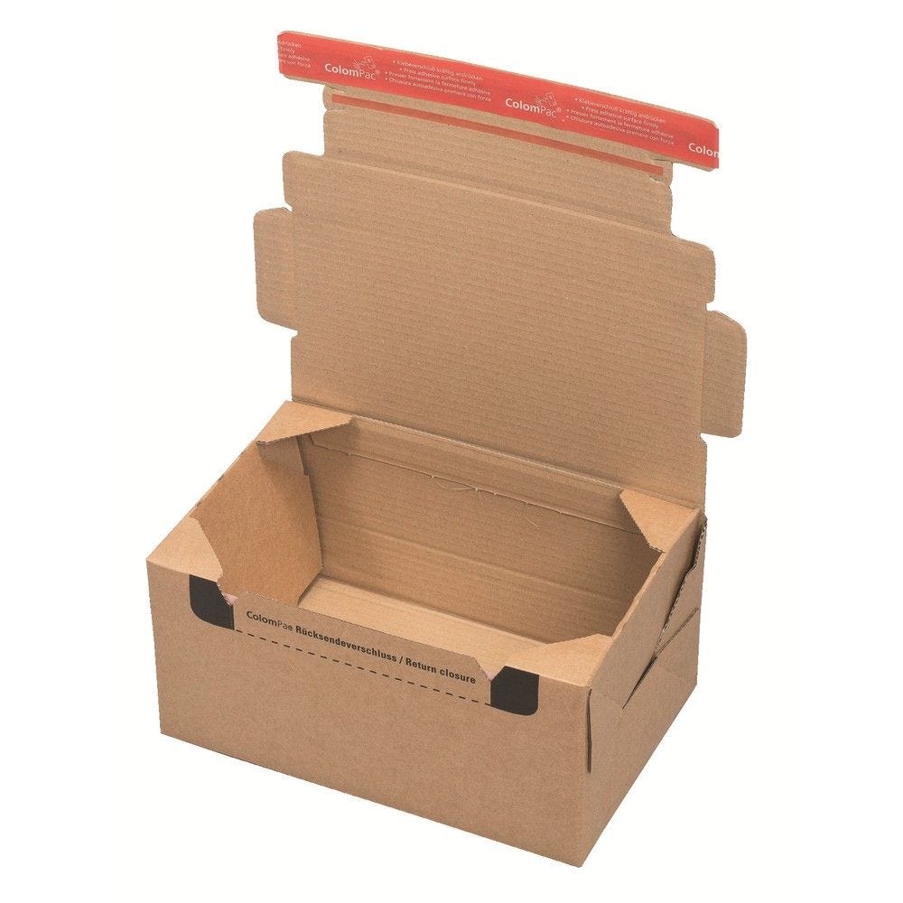 Boîte carton brun avec fermeture adhésive aller-retour 28,2x19,1x14cm Boîte carton brun avec fermeture adhésive aller-retour 28,2x19,1x14cm