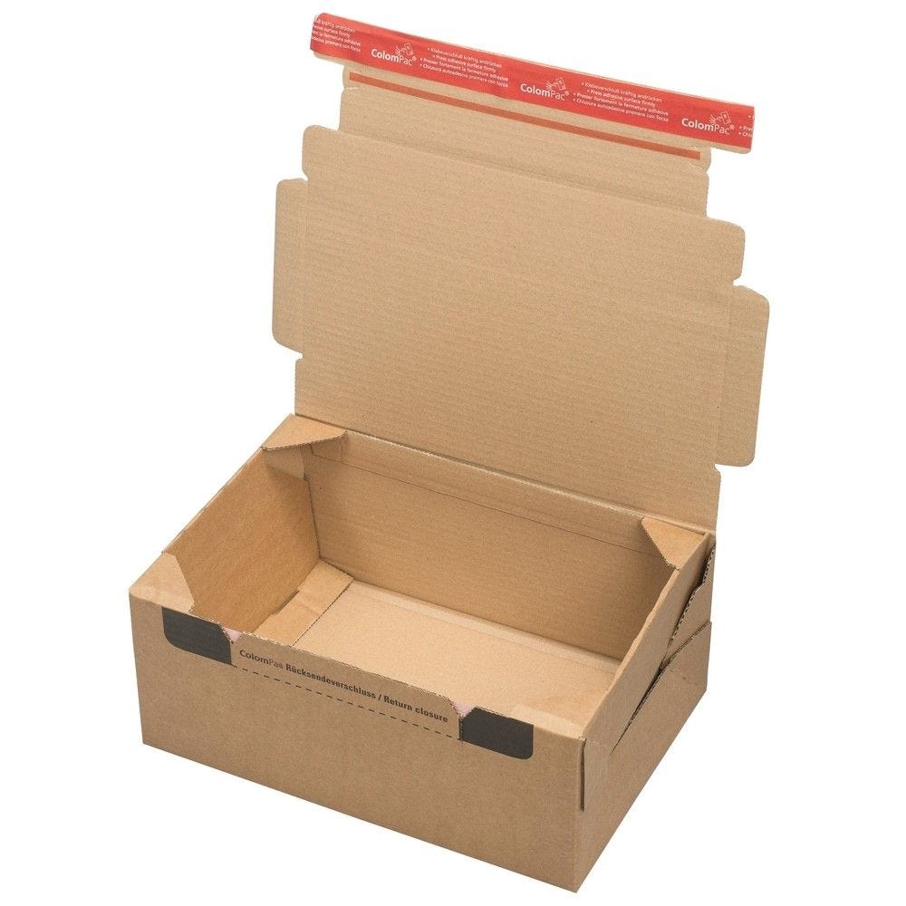 Boîte carton brun avec fermeture adhésive aller-retour 33,6x24,2x14cm Boîte carton brun avec fermeture adhésive aller-retour 33,6x24,2x14cm