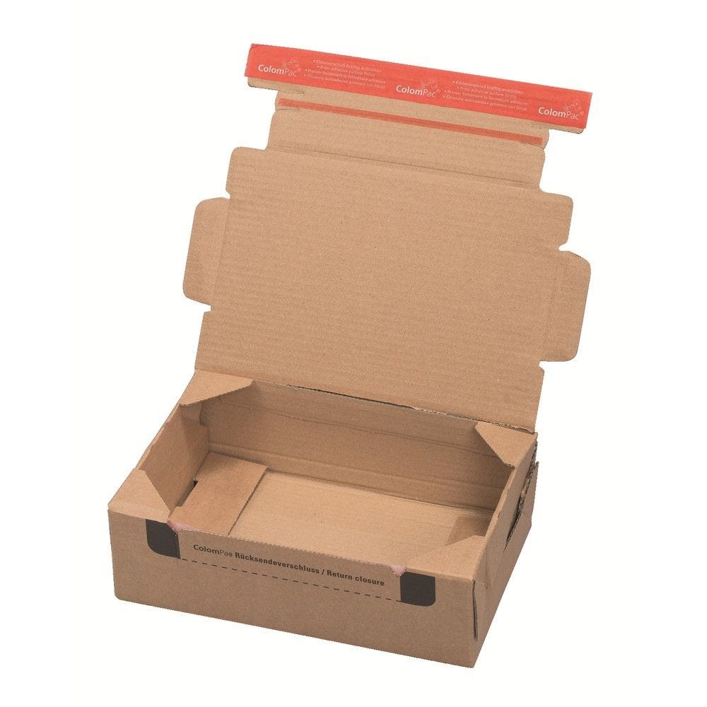 Boîte carton brun avec fermeture adhésive aller-retour 28,2x19,1x9cm Boîte carton brun avec fermeture adhésive aller-retour 28,2x19,1x9cm