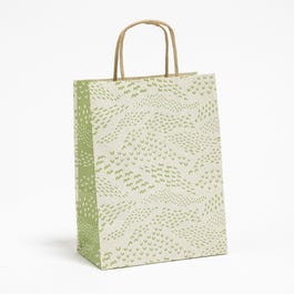 Sac kraft Toscane vert poignées torsadées 16x8x21cm - par 25 Sac kraft Toscane vert poignées torsadées 16x8x21cm - par 25