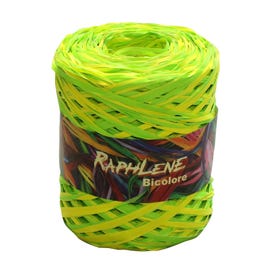 Raphia synthétique bicolore vert / jaune 15mmx200 m Raphia synthétique bicolore vert / jaune 15mmx200 m