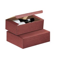Coffret 2 bouteilles + séparateur bordeaux 18x9.5x34cm - par 10 Coffret 2 bouteilles + séparateur bordeaux 18x9.5x34cm - par 10