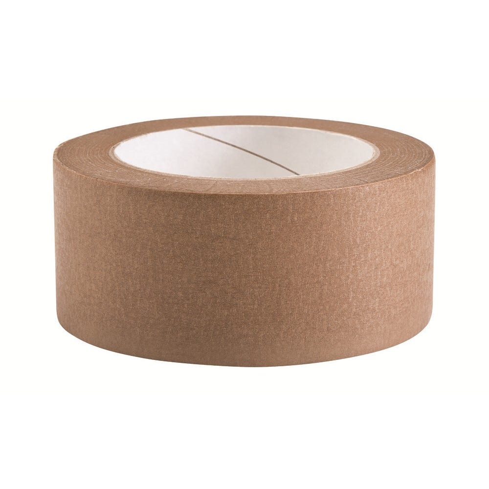 Adhésif papier kraft 50m x 50mm - par 2 Adhésif papier kraft 50m x 50mm - par 2