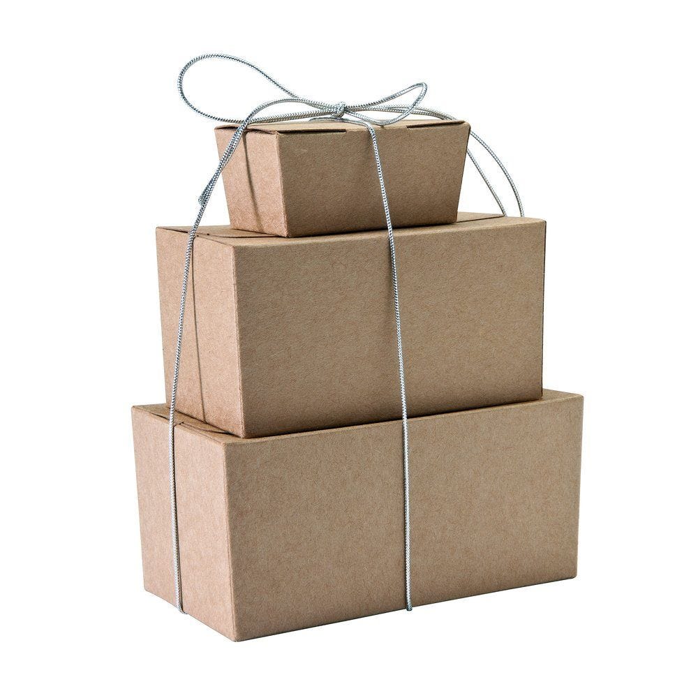 Ballotin kraft intérieur kraft 250g 12x6x6cm - par 50 Ballotin kraft intérieur kraft 250g 12x6x6cm - par 50