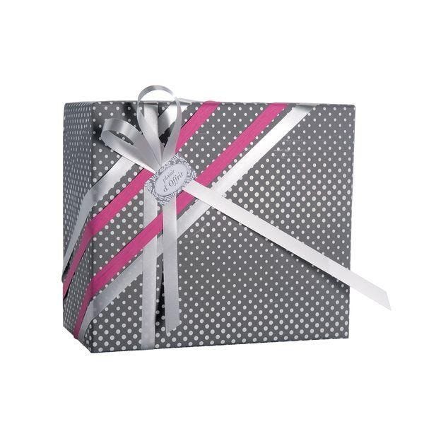 Papier cadeau pois gris 0.70x100m Papier cadeau pois gris 0.70x100m