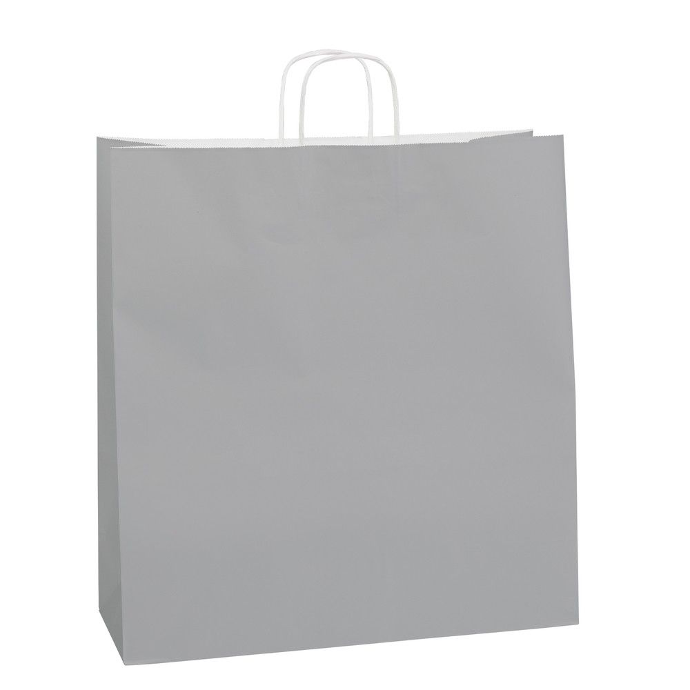 Sac kraft gris poignées torsadées 46+16X49cm - par 50 Sac kraft gris poignées torsadées 46+16X49cm - par 50