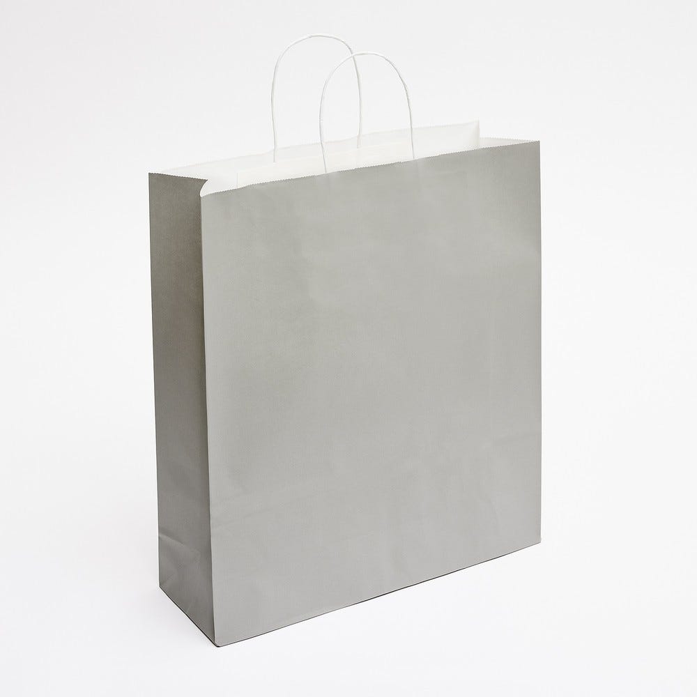 Sac kraft gris poignées torsadées 36x12x41cm - par 50 Sac kraft gris poignées torsadées 36x12x41cm - par 50