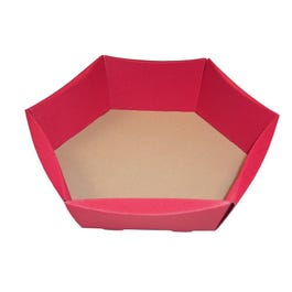 Corbeille hexagonale rouge 32x26x12cm à monter - par 10 Corbeille hexagonale rouge 32x26x12cm à monter - par 10