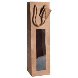 Sac bouteille magnum kraft avec étiquette 12+11,4x44cm - par 10 Sac bouteille magnum kraft avec étiquette 12+11,4x44cm - par 10