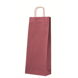 Sac 2 bouteilles rouge poignées torsadées 18x39+8,5cm - par 50 Sac 2 bouteilles rouge poignées torsadées 18x39+8,5cm - par 50