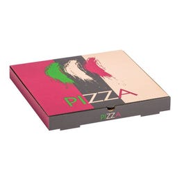 Boîte pizza kraft brun micro cannelure 31x31+3.5cm - par 100 Boîte pizza kraft brun micro cannelure 31x31+3.5cm - par 100
