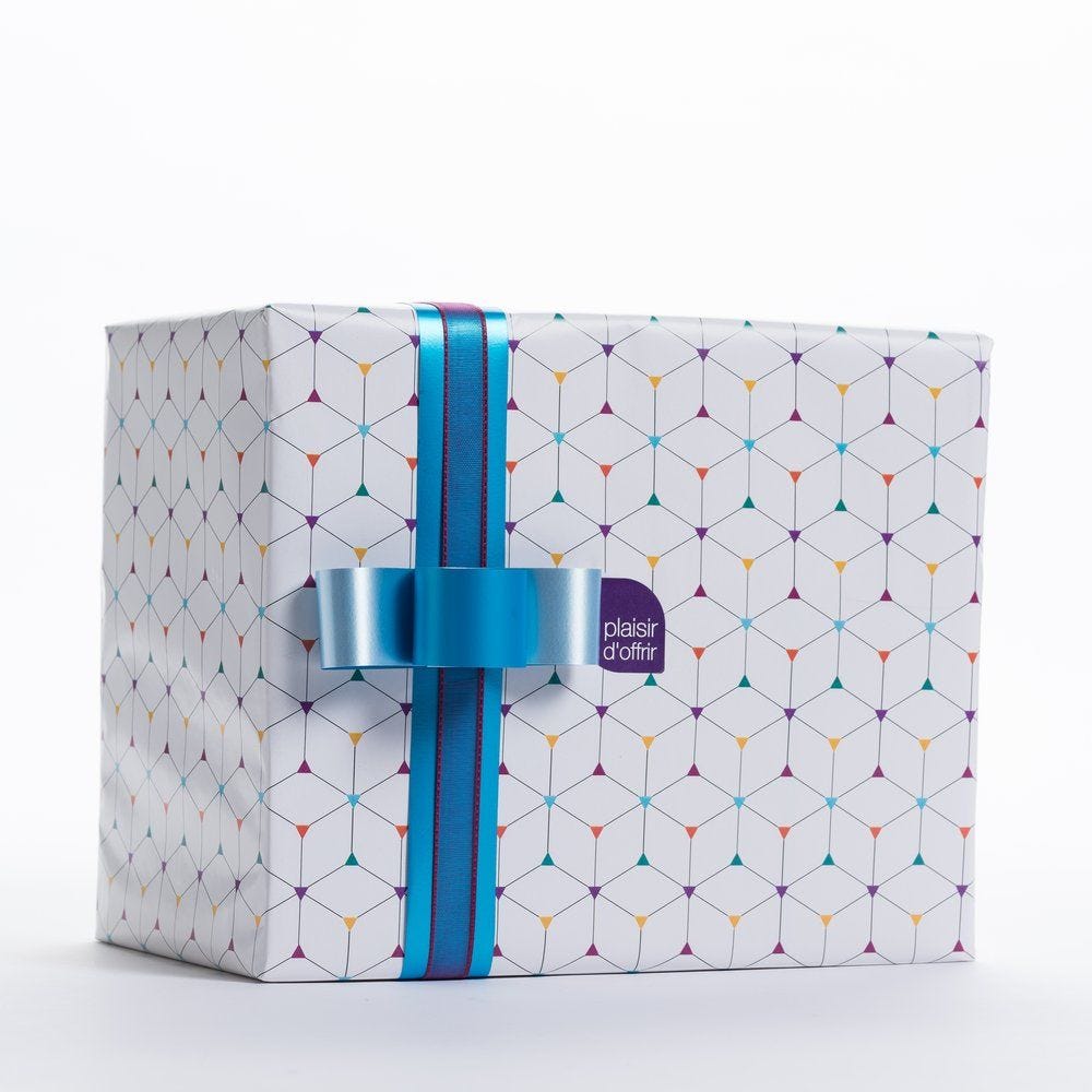 Papier cadeau cubes multicolores en 0,70x100 m Papier cadeau cubes multicolores en 0,70x100 m