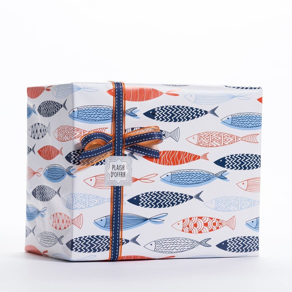 Papier cadeau poissons en 0,70x50 m Papier cadeau poissons en 0,70x50 m