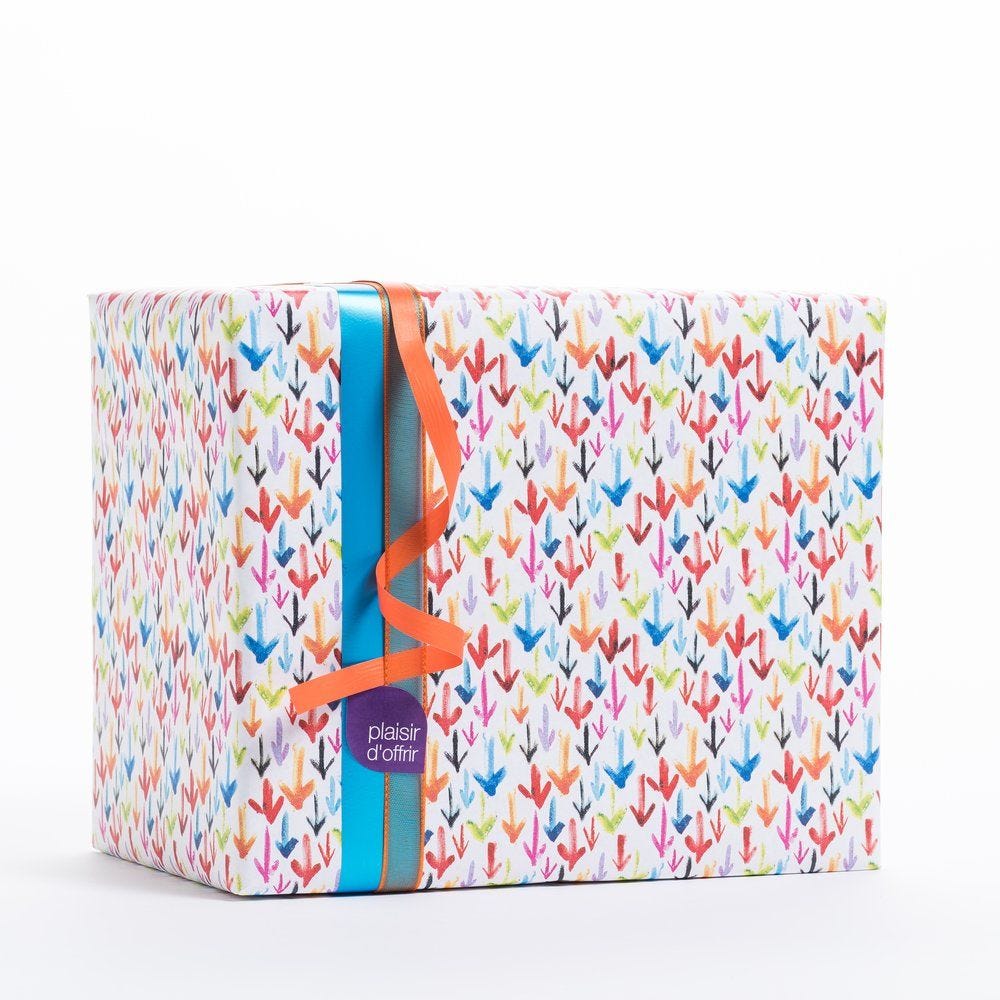 Papier cadeau flèches multicolores en 0.70x50 m Papier cadeau flèches multicolores en 0.70x50 m