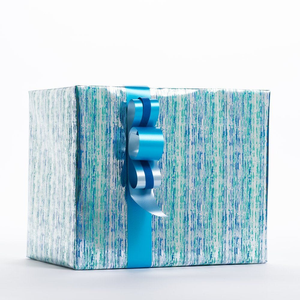 Papier cadeau lignes vert et bleu 0,70x50 m Papier cadeau lignes vert et bleu 0,70x50 m