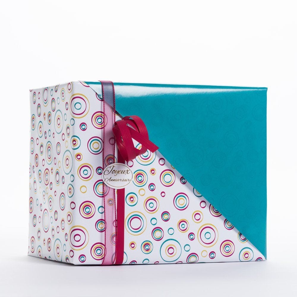Papier cadeau cibles réversible vert 0,70x50 m Papier cadeau cibles réversible vert 0,70x50 m
