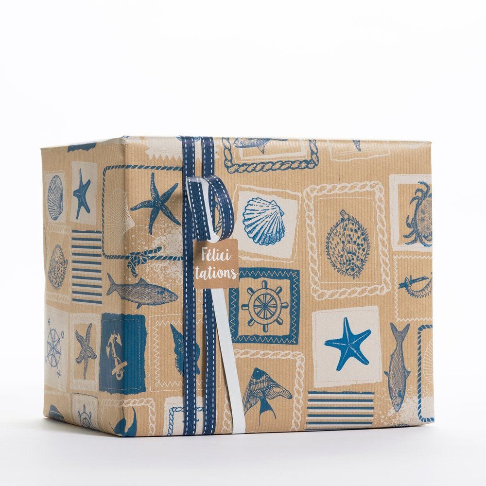 Papier cadeau kraft Rivages 0,70x50m Papier cadeau kraft Rivages 0,70x50m