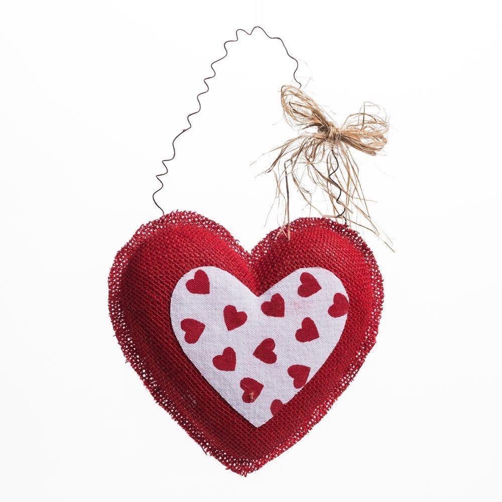 Coeur rouge et intérieur mini coeurs à suspendre L 23 x H 21 cm Coeur rouge et intérieur mini coeurs à suspendre L 23 x H 21 cm